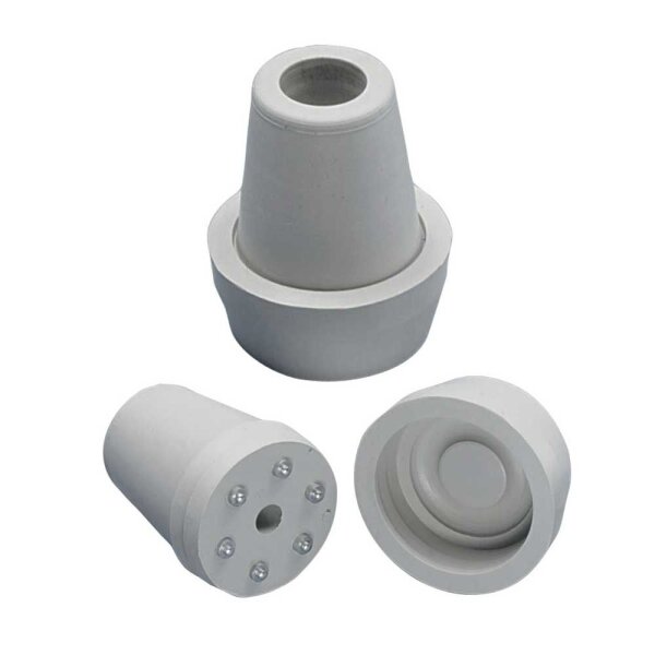 Behrend crutch capsule, rubber, with spikes, wide, grey, sizes