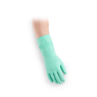 Behrend nopped glove, latex, cotton velor, green, S - L,...
