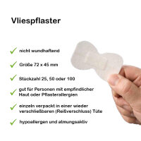 Non-woven Plasters, 72 x 45 mm, white
