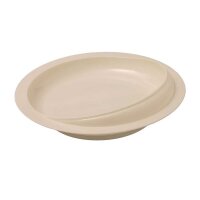 Behrend plate with raised edge, non-slip, rubber feet, ABS / Melamine