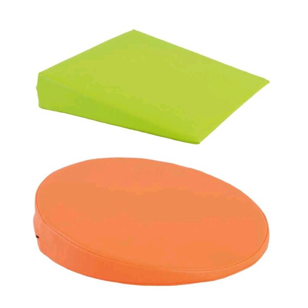 Pader Wedged Seat Cushion with Synthetic Leather Cover, round/ square