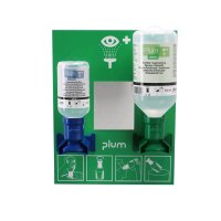 Plum eye wash o. Emergency Station, Wall station with 1 or 2 bottles