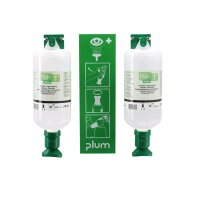 Plum eye wash o. Emergency Station, Wall station with 1 or 2 bottles