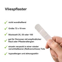 Non-woven Plasters, 72 x 19 mm, white