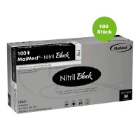 MaiMed nitrile Black Disposable gloves, powder-free, black, 100 items