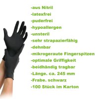MaiMed nitrile Black Disposable gloves, powder-free, black, 100 items