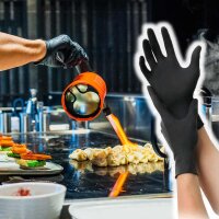 MaiMed nitrile Black Disposable gloves, powder-free, black, 100 items