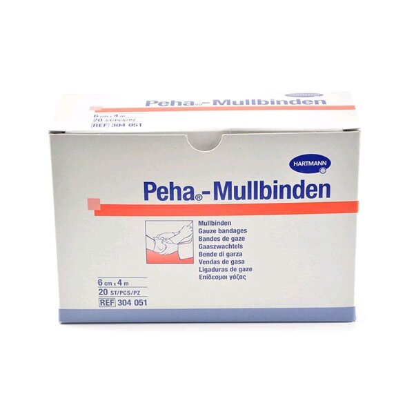Peha gauze by Hartmann, fixation bandages, white, 20 pack