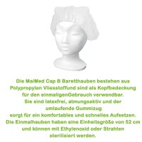 MaiMed Beret Hoods, Disposable Caps, 100 items, different colours
