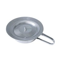 Ratiomed bedpan, hollow handle, lid, bulbous, stainless...