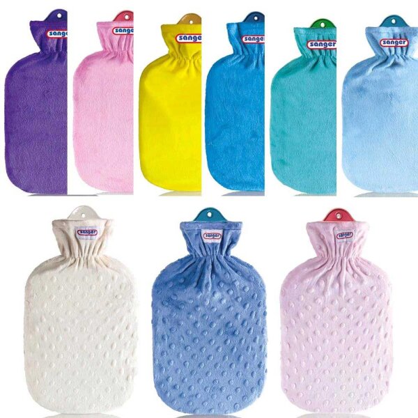 Rubber - hottie with plush o. Structure cover by Sänger, Color choice