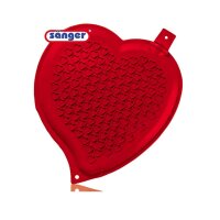 Sänger Heart Hot Water Bottle 1.65 l, with or without plush cover, red