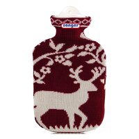Singer 2 L rubber hot water bottle incl. Knit cover, diff. colors