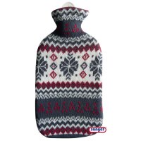 Singer 2 L rubber hot water bottle incl. Knit cover, diff. colors