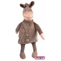 Plushie with 0.8 L hot water bottle by Sänger, velvety, padded, zipper