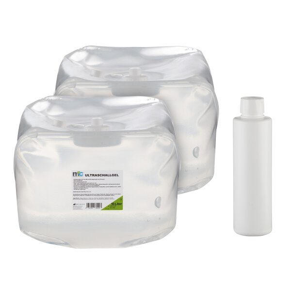 Ultrasound Gel, 2 x 10 litre cubitainer with empty bottle