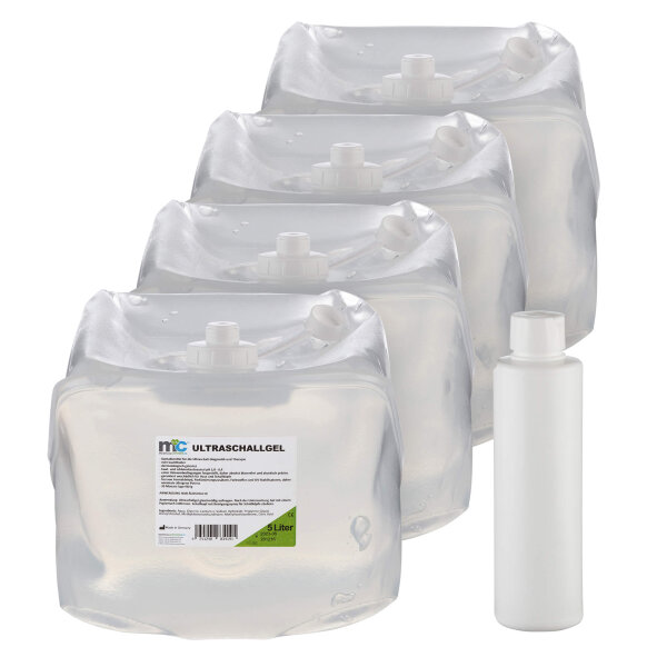 Ultrasound Gel, 4 x 5 litre cubitainer with empty bottle