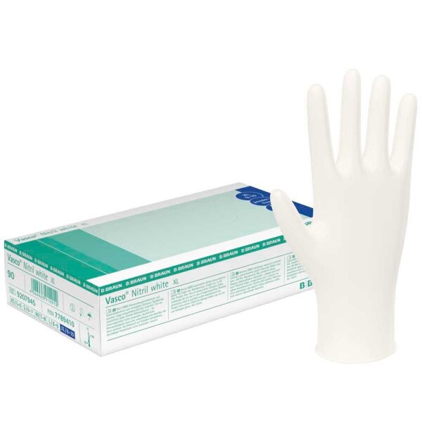 B.Braun Nitrile gloves Vasco® Nitril white, sizes XS-XL