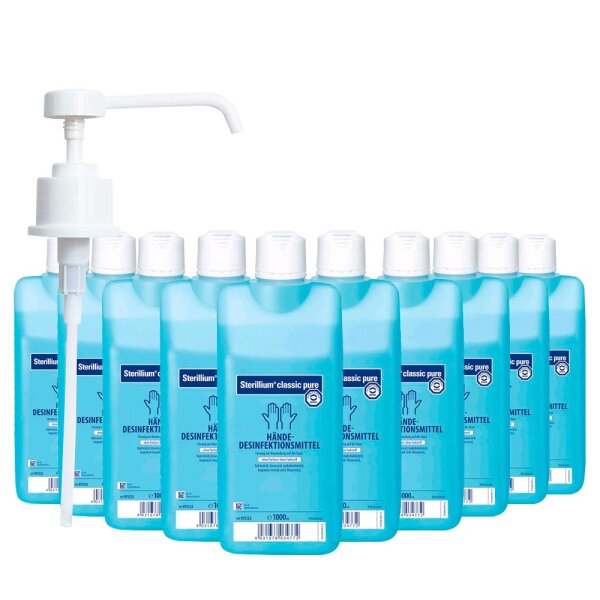 Bode Sterillium Classic Pure hand desinfection 10x 1000ml, dosing pump