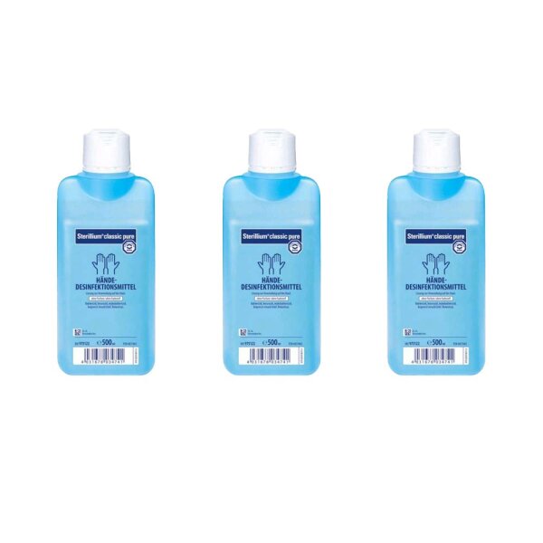 Sterillium classic pure Hand Disinfectant Set by Bode, 3x 500 ml