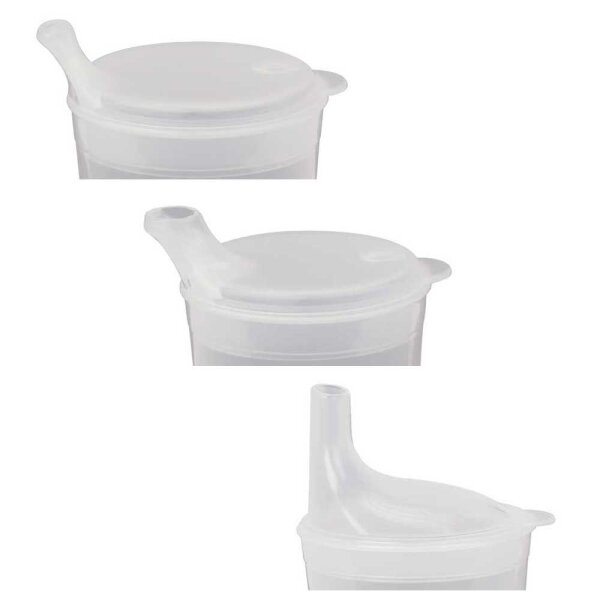 Behrend drinking cup cover, different mouth pieces, transparent