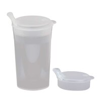 Drinking cup-set transparent, 2 mouthpieces tea/porridge, 250ml
