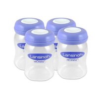 Lansinoh mothers milk bottles, leak-proof, BPA free, wide...