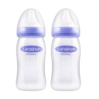 Lansinoh wide-mouth bottle, NaturalWave™ teat, BPA free, sizes