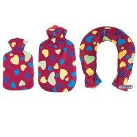 Sänger hottie bottle incl. fleece cover, hearts...