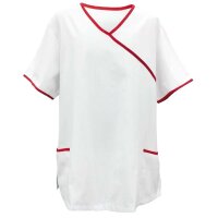 Exner Tunic, White, Asia-Style, Pockets, Coloured Piping,...