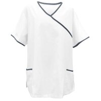 Exner Tunic, White, Asia-Style, Pockets, Coloured Piping, size/Colours