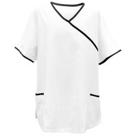 Exner Tunic, White, Asia-Style, Pockets, Coloured Piping, size/Colours