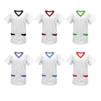 Exner Tunic, 2 Pockets, 175g, White, Coloured Border, XS-5XL
