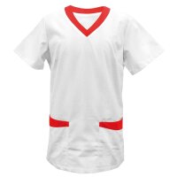 Exner Tunic, 2 Pockets, 175g, White, Coloured Border, XS-5XL