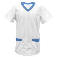 Exner Tunic, 2 Pockets, 175g, White, Coloured Border, XS-5XL